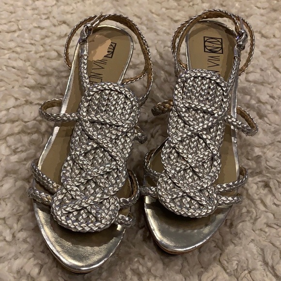 Via Neroli Cork Wedge Heels - Picture 2 of 11